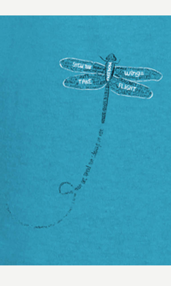 Dragonfly Words (right side print) on Stella Skirt